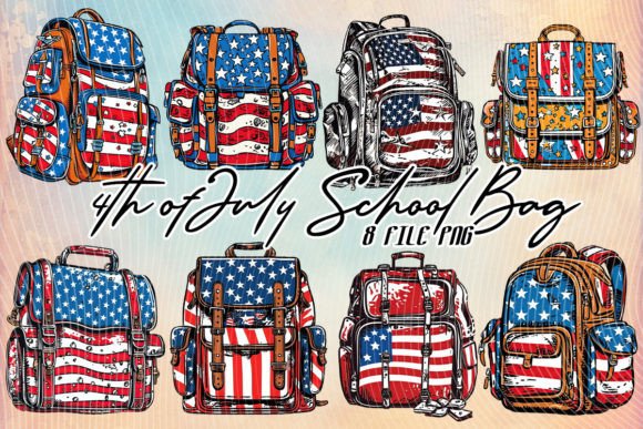 4th of July Backpack Graphics for Crafts