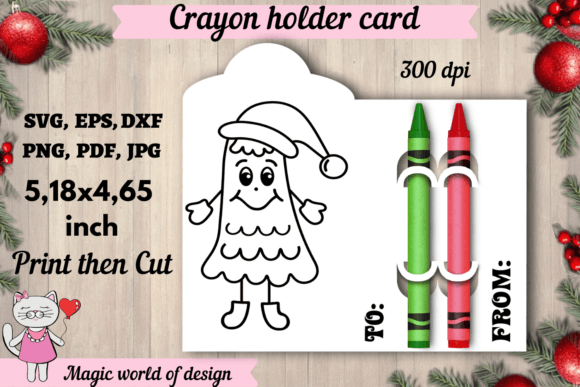 Christmas Tree Crayon Holder SVG: Graphics for Crafts