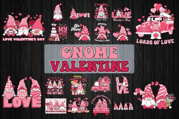 Gnome Valentine SVG Bundle: Crafts & Graphics