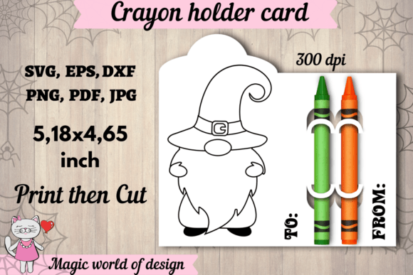 Halloween Gnome Coloring Card Svg for Crafts