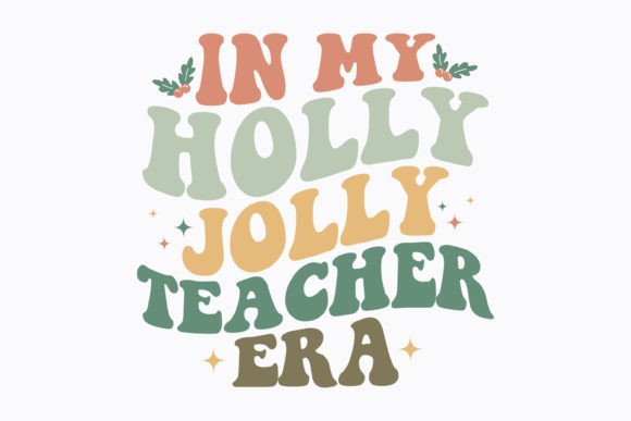 Retro Christmas Holly Graphics for Crafts