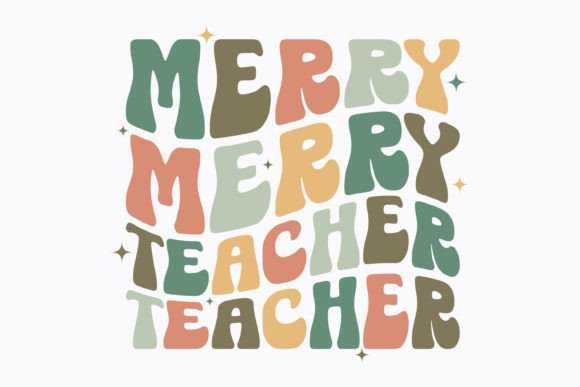 Retro Christmas Teacher Graphics for Crafts