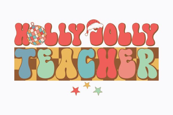 Retro Christmas Teacher Graphics for Crafts