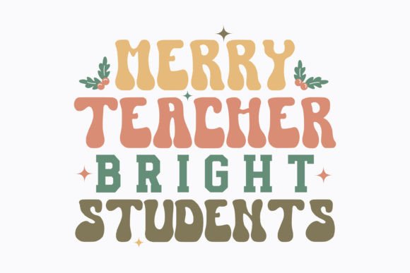Retro Christmas Teacher PNG for Crafts & Graphics