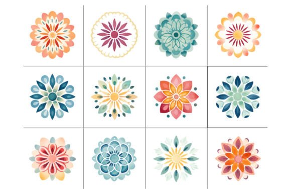 Retro Mandala Graphics for Crafts & Branding