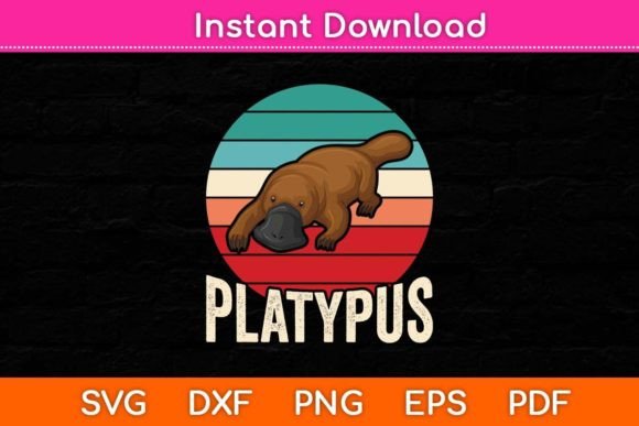 Retro Platypus Graphics for Crafts & Branding
