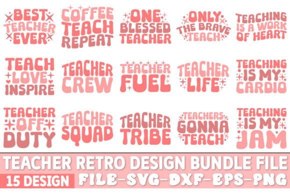 Retro Teacher Graphics for Crafts