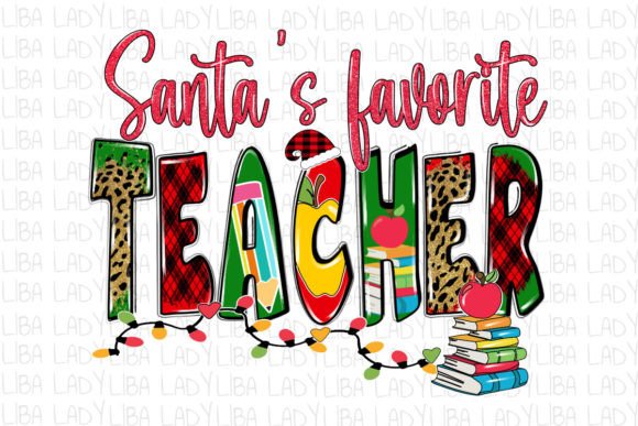 Santa’s Teacher Leopard Graphics for Crafts