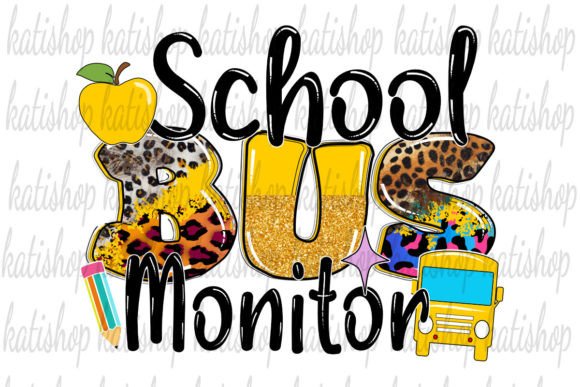 School Bus Monitor Leopard Graphics for Crafts