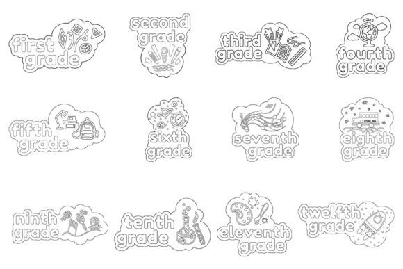School Grades Graphics for Crafts & Branding