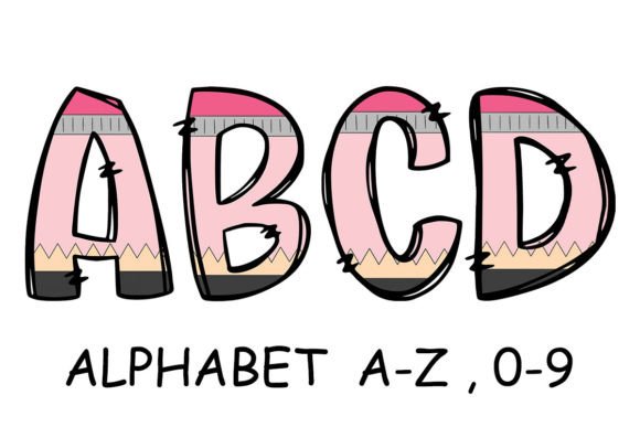School Pink Pencil Graphics for Crafts