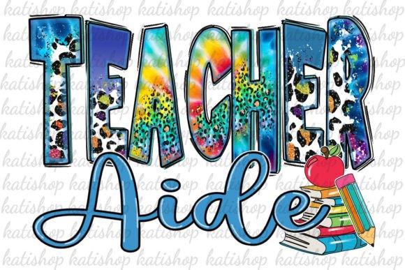 Teacher Aide Tie-Dye Png: Crafts Graphics